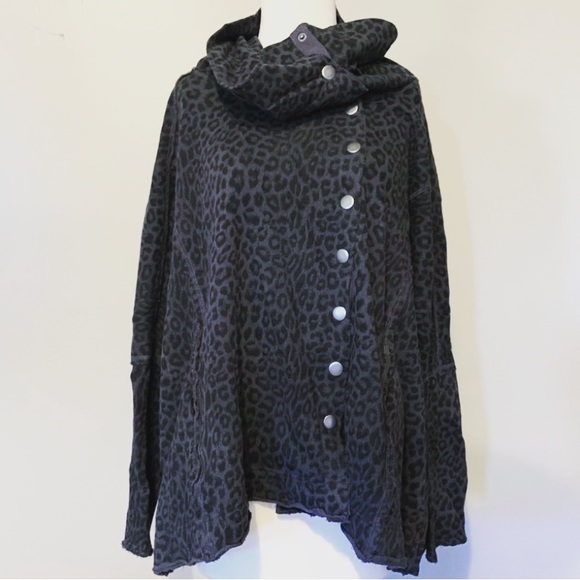 Free People Tops - Free People oversized snap cowl neck sweatshirt